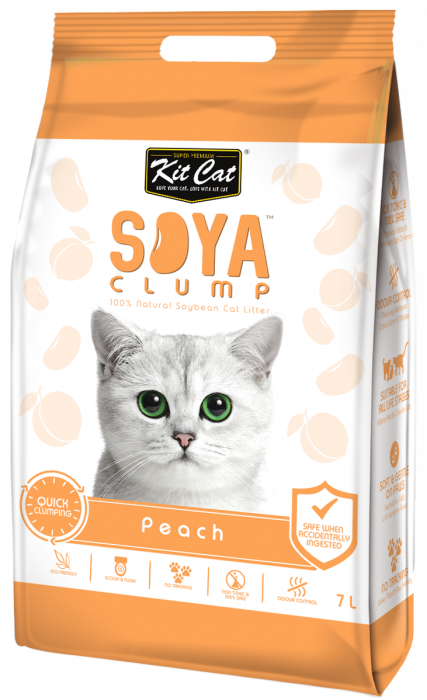 Asternut igienic pentru pisici KIT CAT SOYA CLUMP - Peach- 7L [1]
