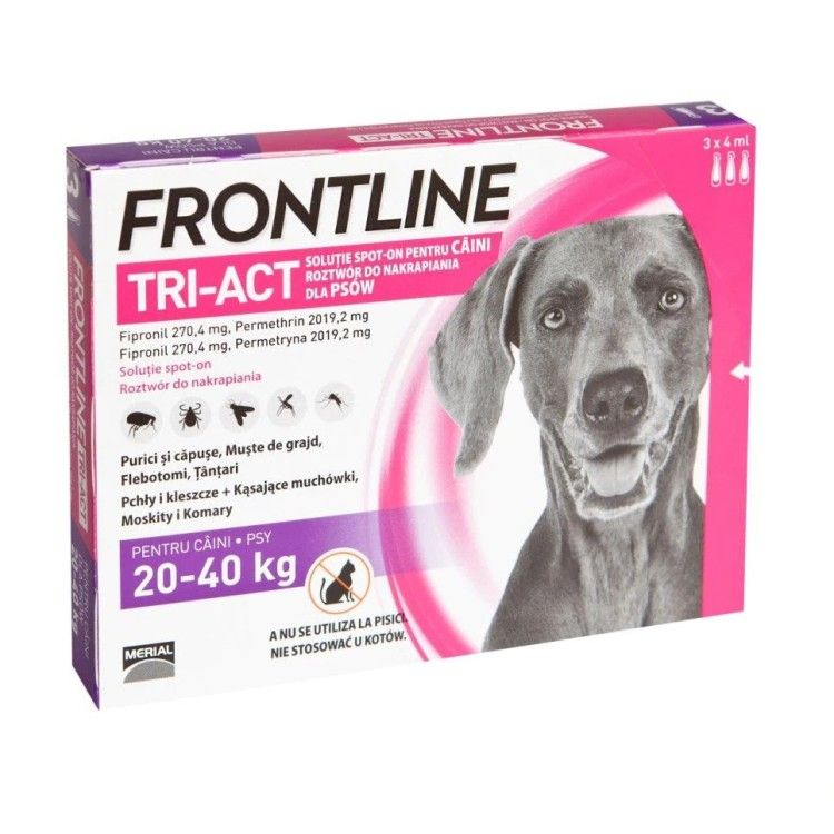 Frontline Tri-Act L (20-40 kg) - 3 Pipete Antiparazitare [1]