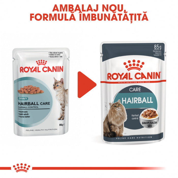 Royal Canin Hairball Care Adult, plic hrană umedă pisici, limitarea ghemurilor de blană, (în sos), 12 x 85 g [2]