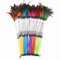 Jucarie pentru pisica, undita cu pene,galbena/23 cm [1]