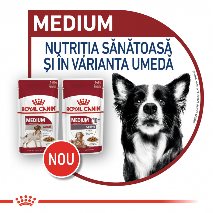 Royal Canin Medium Adult, bax hrană umedă câini, (în sos) 10 x 140 g [8]