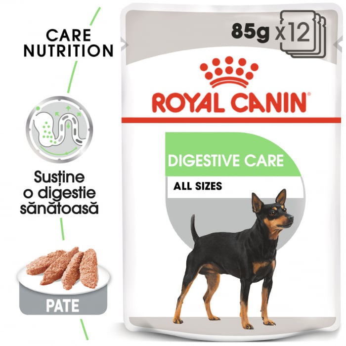 Royal Canin Digestive Care Adult, bax hrană umedă câini, confort digestiv, (pate), 12X85G [1]