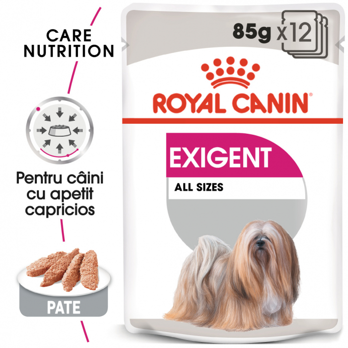 Royal Canin Exigent Adult, plic hrană umedă câini, apetit capricios, (pate), 85G [1]