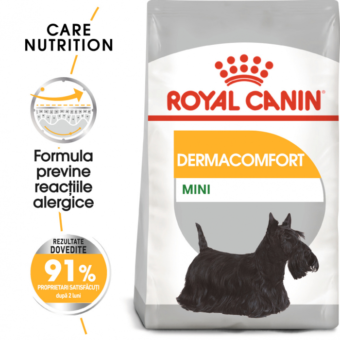 Royal Canin Mini Dermacomfort, hrană uscată câini, prevenirea iritațiilor pielii 1KG [1]