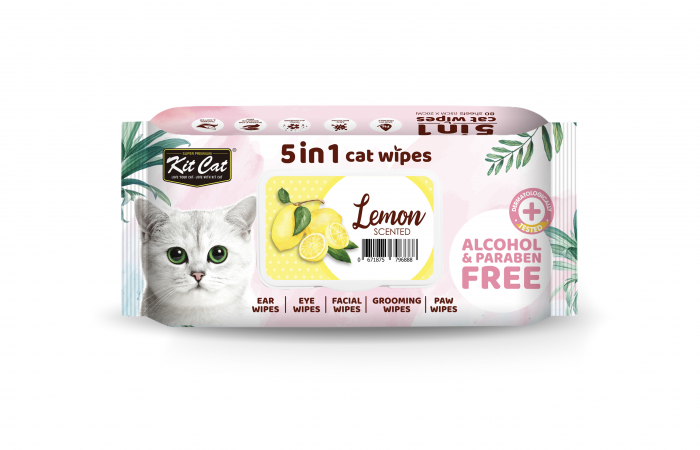 Servetele umede pentru pisici, KIT KAT, 5 in 1,  Lemon, 80 buc [1]