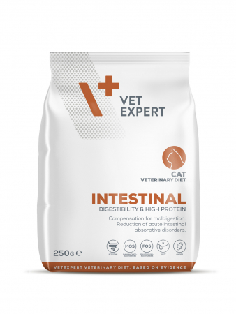 Pisici - 4T Dieta Veterinara INTESTINAL CAT, VetExpert, 250g