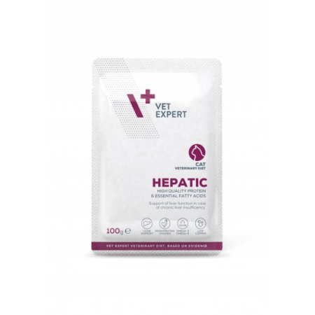 Diete Pisici - 4T Dieta Veterinara pisici Hepatic CAT, VetExpert, plic  100g