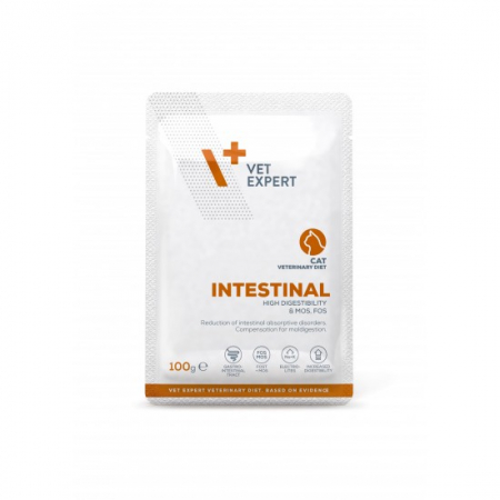 Diete Pisici - 4T DIETA VETERINARA PISICI INTESTINAL CAT, VETEXPERT, PLIC, 100G