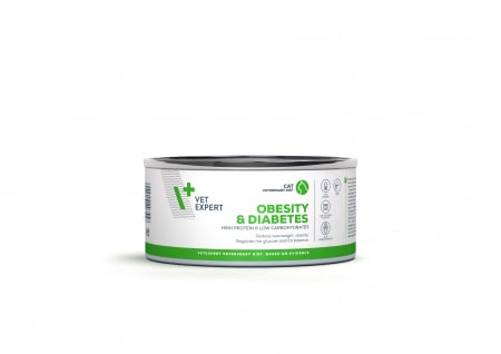 Pisici - 4T Dieta Veterinara pisici Obesity& Diabetes , VetExpert, conserva, 100g