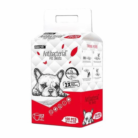 Caini - Absorb Plus, Antibacterian Pet Sheet, S 35 x 45 cm, 100 buc
