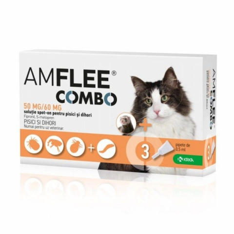 Pisici - Amflee Combo Cat, 50 mg x 3 pipete