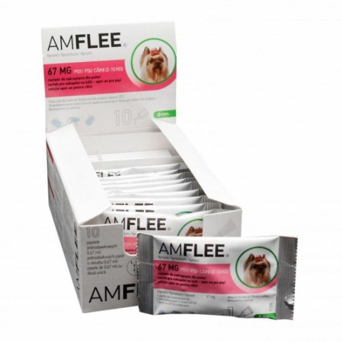 Caini - Amflee Dog 3 Pipete x 67 mg - S (2-10 kg)