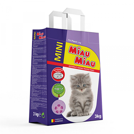 Pisici - ASTERNUT IGIENIC MIAU MIAU MINI LAVANDA 3KG