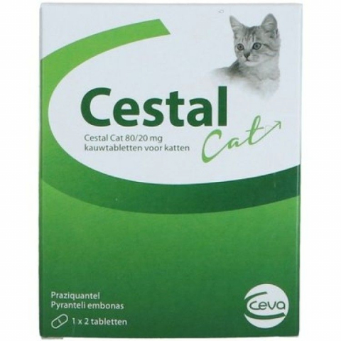 Pisici - Cestal Cat Chew, 2 tablete masticabile
