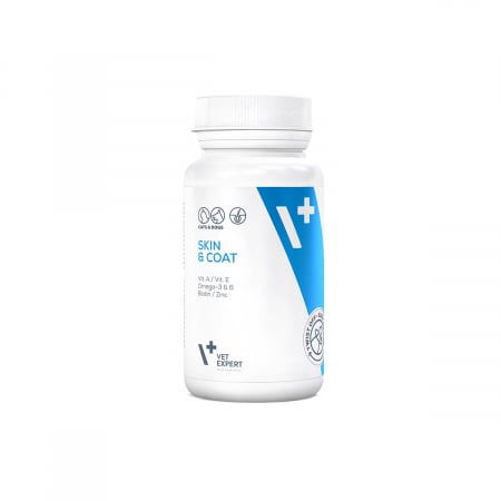 Afectiuni Dermatologice - Complex pentru Sanatatea Pielii si Blanii, Vetexpert, Skin& Coat, 30 capsule