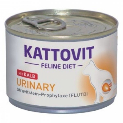 Pisici - Conserva Kattovit Urinary, Vitel, 185 g