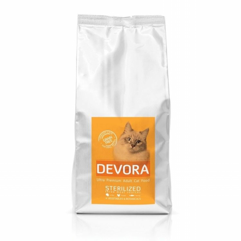 Pisici - Devora Cat Grain Free Sterilised Turkey, Chicken & Hering, 7.5 kg
