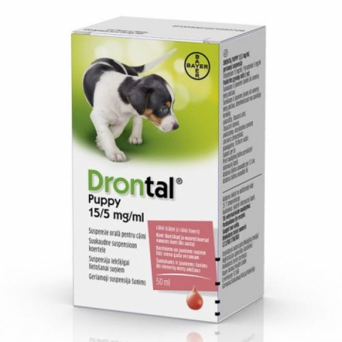 Caini - Drontal Puppy antiparazitar intern pentru catei, 50 ml