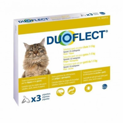 Pisici - Duoflect CAT, 3 pipete, 0.5-5 kg
