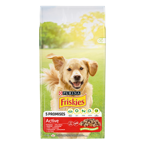 Caini - Friskies Active cu Vita, 15 kg