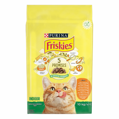 Pisici - Friskies Adult Indoor Cu Pui Si Legume, 10 kg