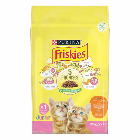 Pisici - Friskies Junior Cu Pui, Lapte Si Legume, 10 kg