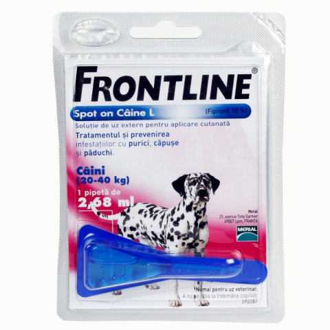 Caini - Frontline Spot On L (20-40 kg) - 1 Pipeta Antiparazitara
