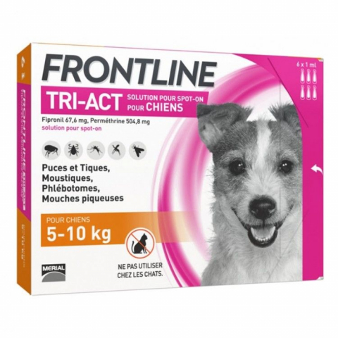 Caini - Frontline Tri-Act S (5-10 kg) - 3 Pipete Antiparazitare
