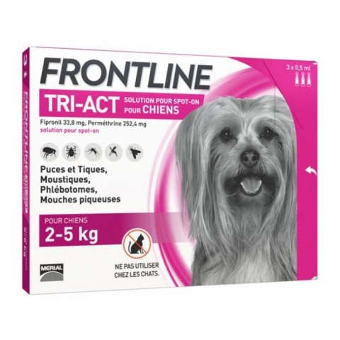 Caini - Frontline Tri-Act XS (2-5 kg) - 3 Pipete Antiparazitare