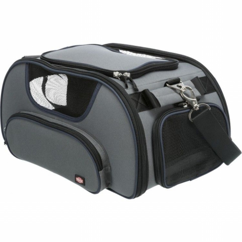 Pisici - Geanta transport Wings airline, 28 x 23 x 46 cm, 20 kg gri/albastru 28889