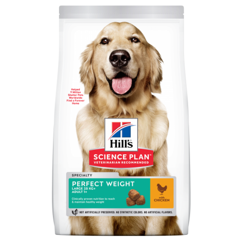 Caini - Hill's SP Canine Adult Perfect Weight Large Breed Chicken, 12 kg