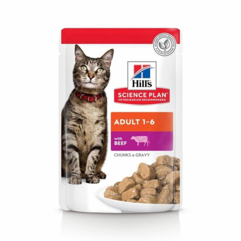 Pisici - Hill's SP Feline Adult Beef, 85 g (plic)