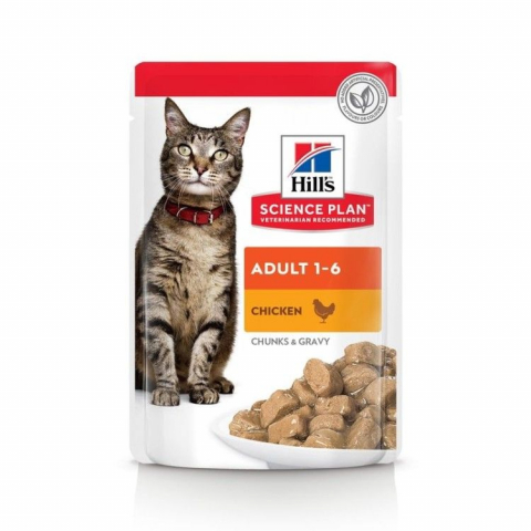 Pisici - Hill's SP Feline Adult Chicken, 85 g (plic)