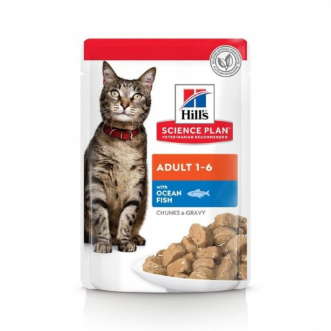 Pisici - Hill's SP Feline Adult Ocean Fish, 85 g (plic)