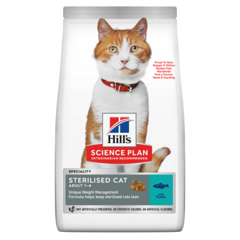 Pisici - Hill's SP Feline Adult Sterilised Tuna, 3 kg