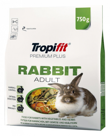 Animale Mici - Hrana pentru iepure adult Tropifit Premium Plus Rabbit Adult, 2.5 kg