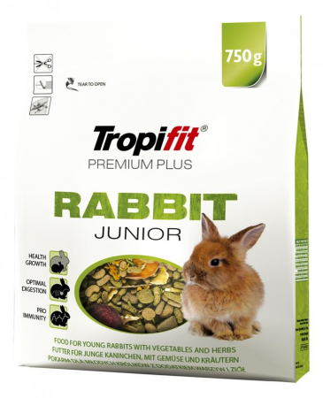 Animale Mici - Hrana pentru iepure junior Tropifit Premium Plus Rabbit Junior, 750g
