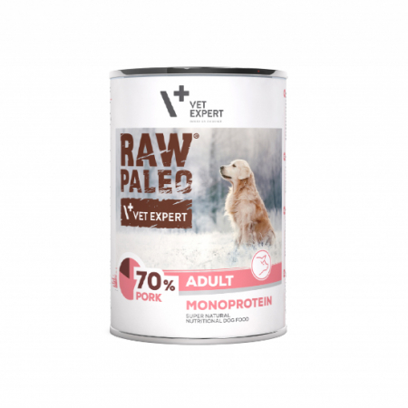 Caini - Hrana umeda pentru caini, adult, RAW PALEO, carne de porc, 400 g