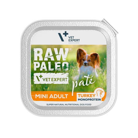 Caini - Hrana umeda pentru caini, adult, RAW PALEO PATE, curcan, 150 g