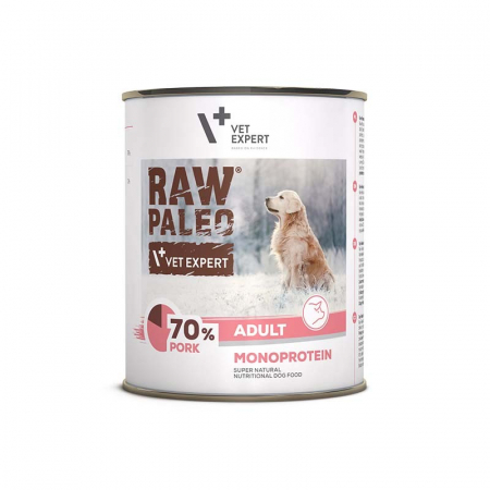 Caini - Hrana umeda pentru caini, adult, RAW PALEO, porc, 800 g