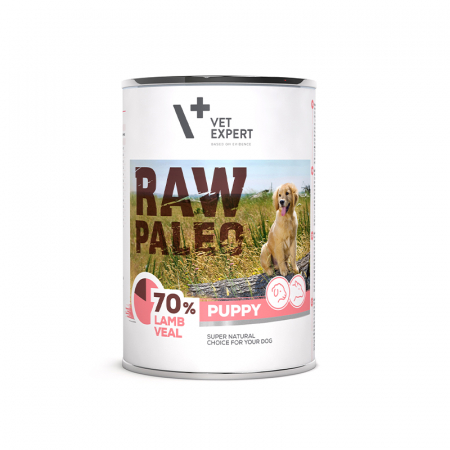 Mancare Umeda Junior - Hrana umeda pentru caini, puppy, RAW PALEO, miel si vitel, 400 g