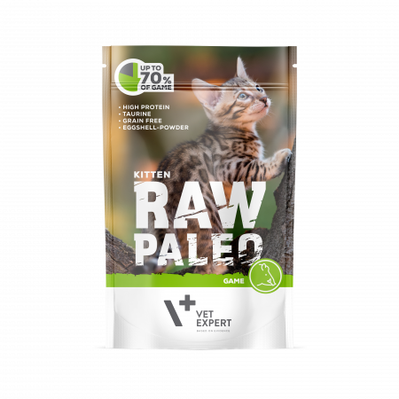 Mancare Umeda Pisici - Hrana umeda pentru pisici, RAW PALEO KITTEN, carne de vanat, 100 g