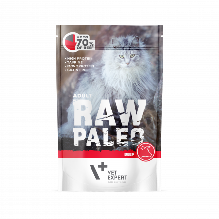Mancare Umeda Pisici - Hrana umeda pentru pisici, RAW PALEO KITTEN, carne de vita,100 g
