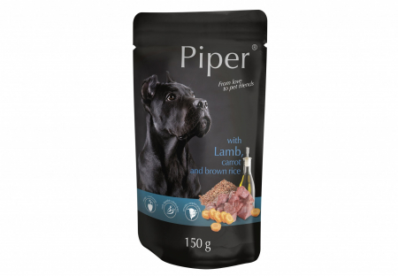 Mancare umeda - Hrana umeda Piper Adult, Miel, Morcovi si Orez brun,PLIC , 150 g