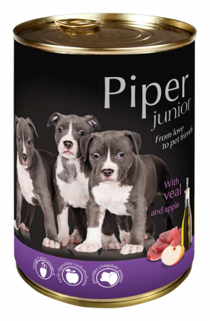 Mancare Umeda Junior - Hrana umeda Piper Junior, Vitel si Mere, 400 g