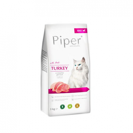 Mancare Uscata - Hrana uscata pentru pisici Piper Adult, carne de curcan, 3kg