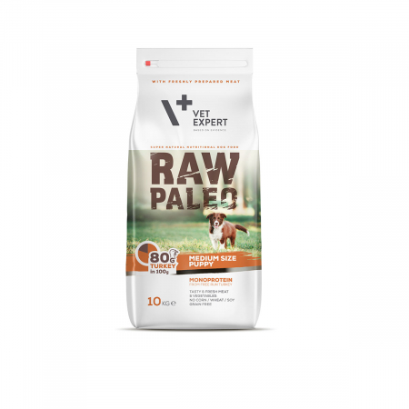 Mancare uscata - Hrana uscata, RAW PALEO, puppy, rase medii, 2.5 kg