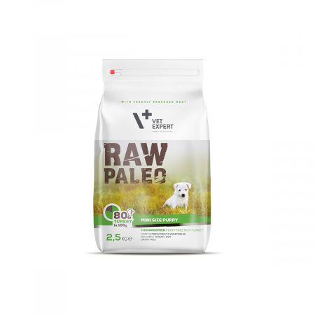 Mancare uscata - Hrana uscata, RAW PALEO, puppy, rase mici, 2.5 kg