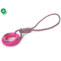 Caini - Jucarie TPR Inel cu sfoara ROZ 40 cm