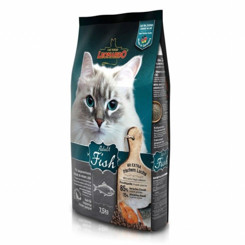 Pisici - Leonardo Cat Adult Sensitive Peste, 7.5 kg